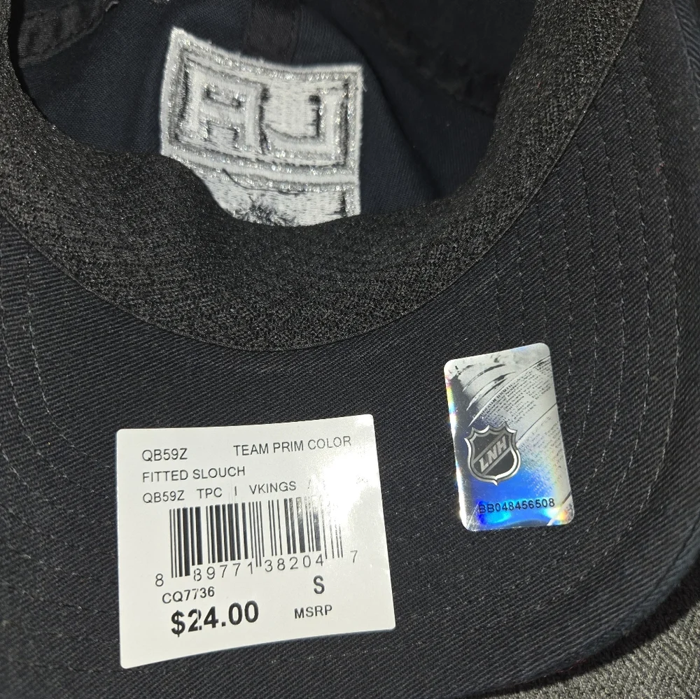 Los Angeles Kings NHL Adidas Team Logo Black Fitted Slouch Cap Hat New - Picture 5 of 7